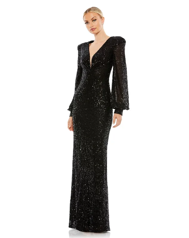 Mac Duggal 26722 Long Sleeve Sequin Evening Formal Dress