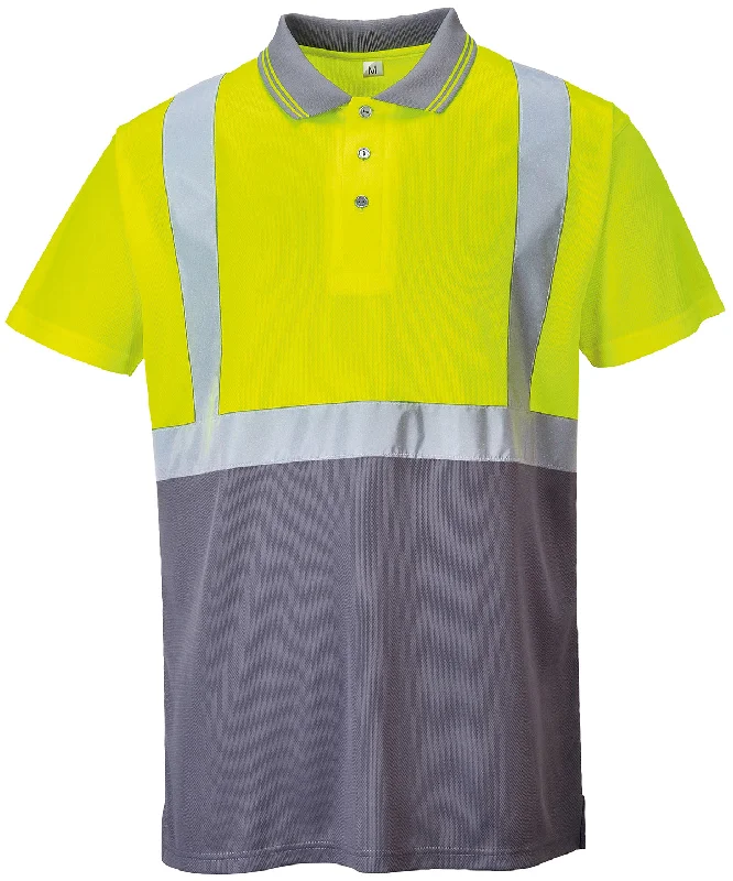 Yellow/Grey - Two-tone polo (S479)