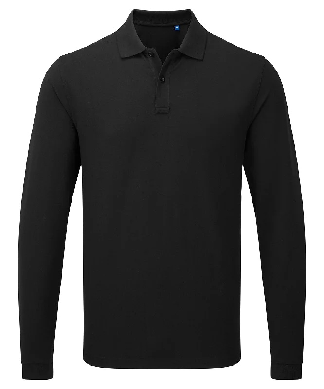 Black - ‘Essential’ unisex long sleeve workwear polo shirt