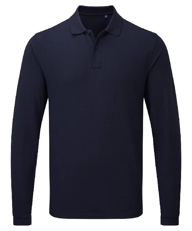 Navy - ‘Essential’ unisex long sleeve workwear polo shirt