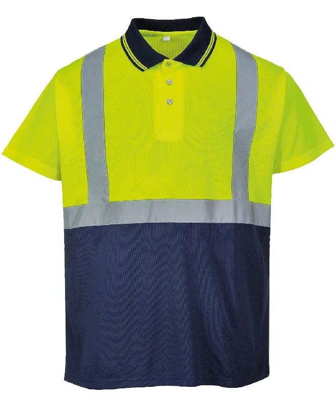 Yellow/Navy - Two-tone polo (S479)