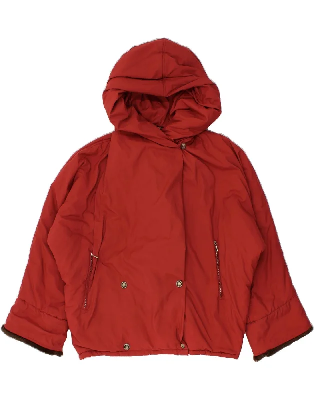 MAX MARA Womens Weekend Oversized Hooded Padded Jacket UK 12 Medium  Red