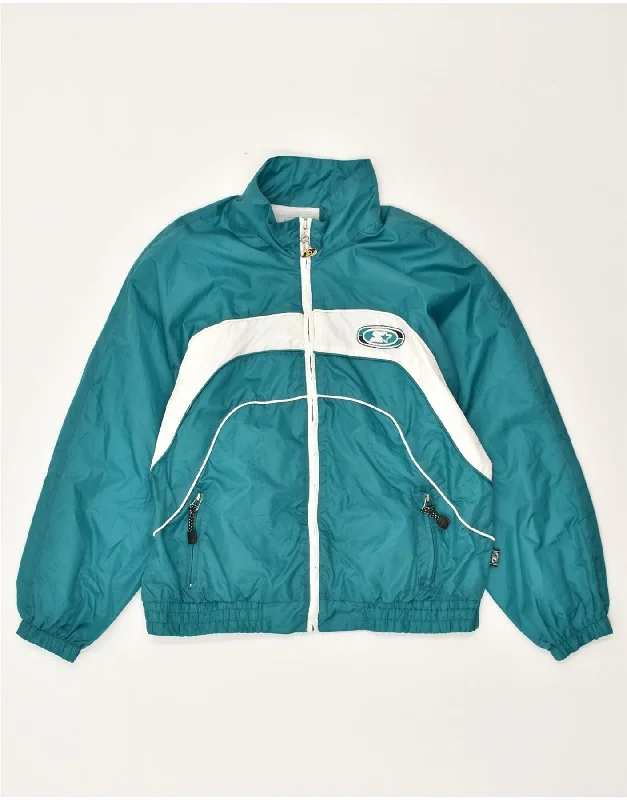 STARTER Womens Oversized Bomber Jacket UK 16 Large Turquoise Nylon