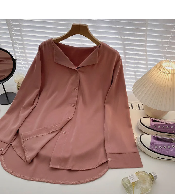 Loose long sleeved top with thin temperament and falling feeling 6267