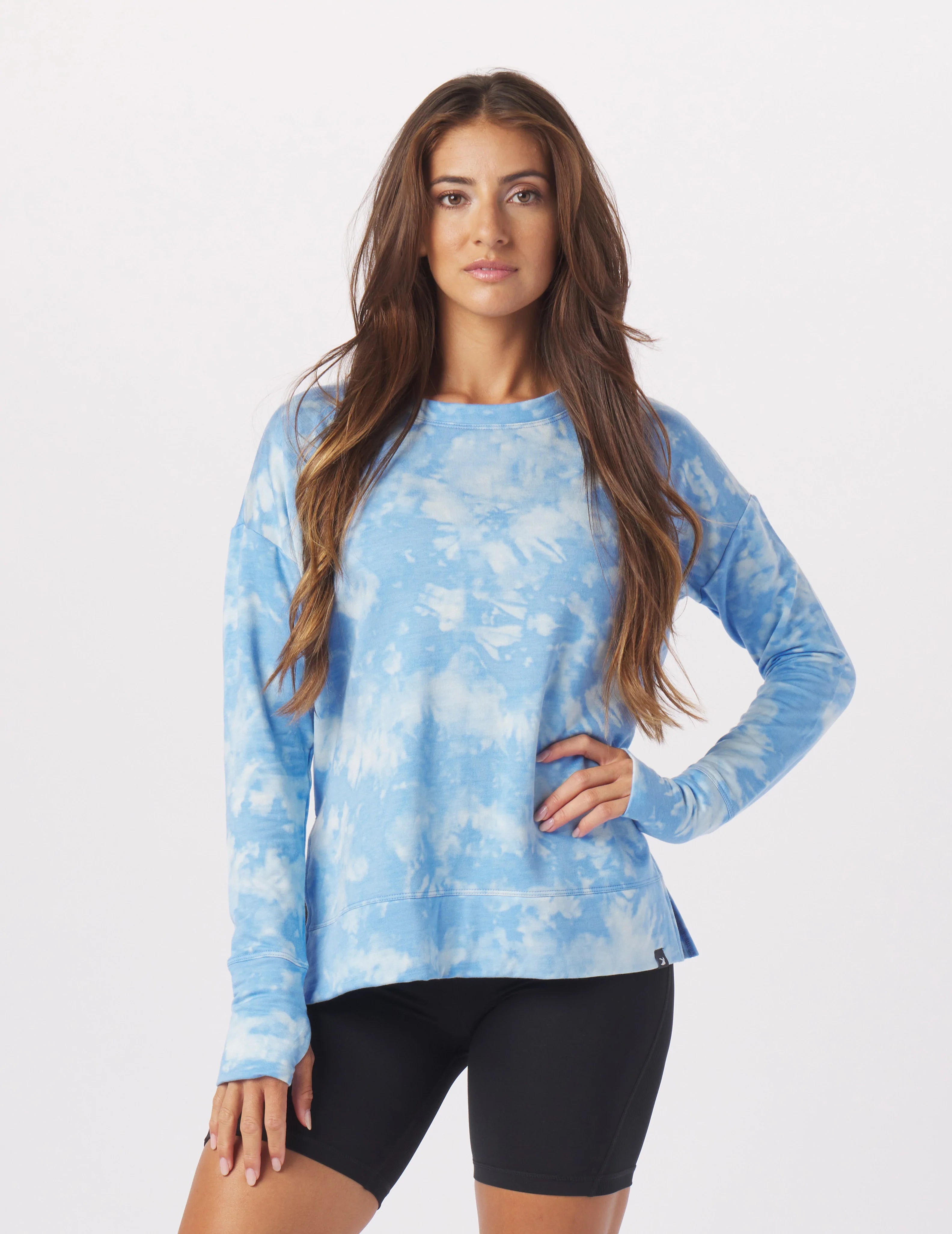 Lounge Long Sleeve: Ice Blue Stone Dye