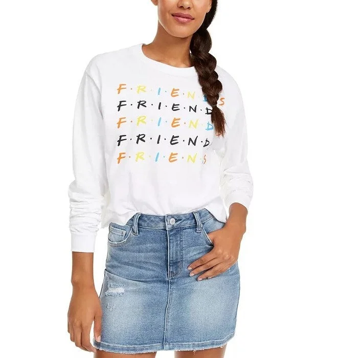 Love Tribe Junior's Friends Long Sleeved Graphic T Shirt White Size X-Large