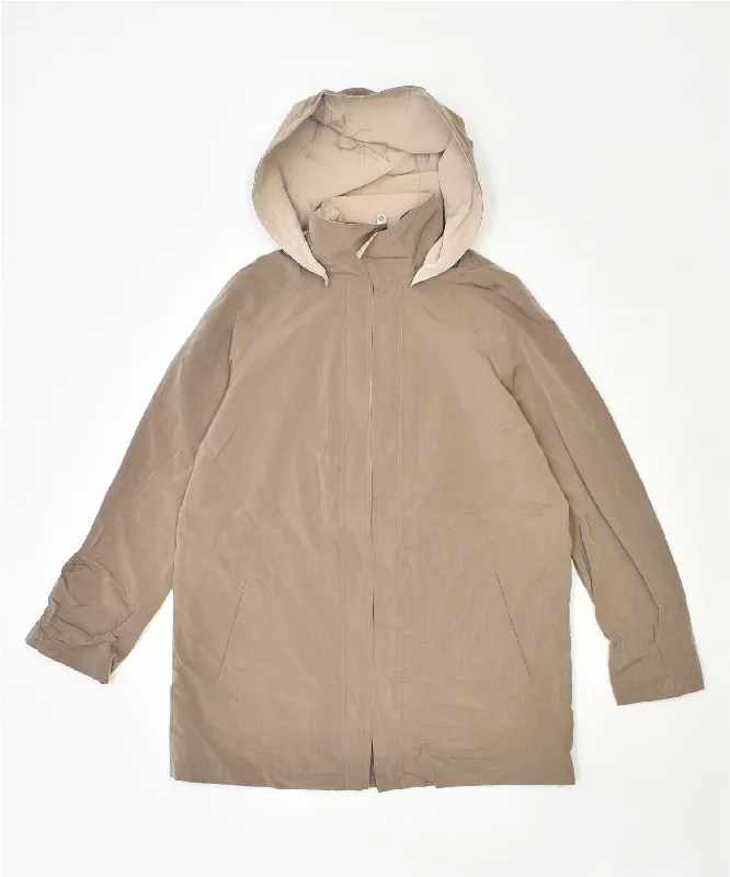 NAUTICA Womens Oversized Hooded Windbreaker Jacket UK 14 Medium Beige