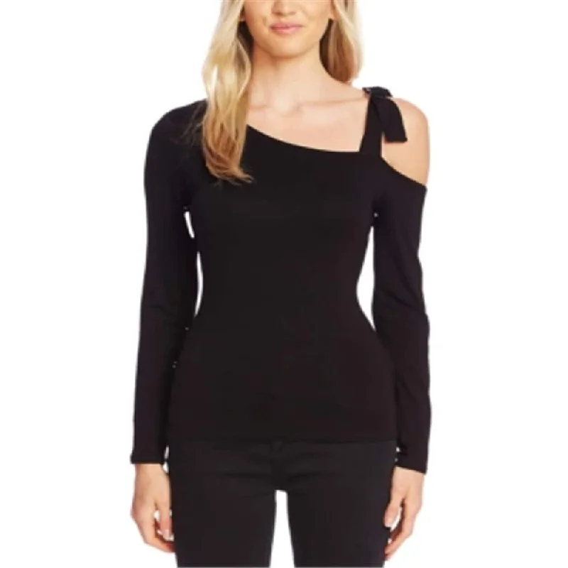 Vince Camuto Women's Cold Shoulder Long Sleeve Jewel Neck Top Black Size X-Small