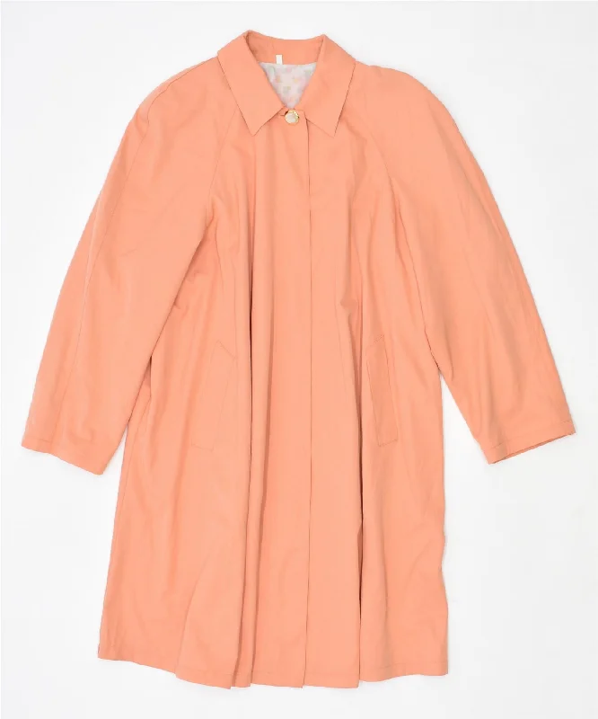 VINTAGE Womens Oversized Overcoat UK 12 Medium Orange