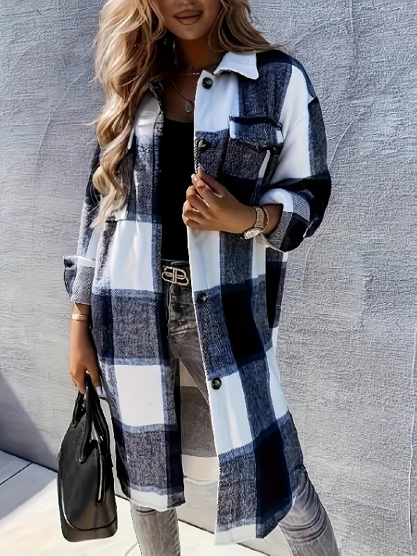 Oversized Boyfriend Flannel Shirt Jacket