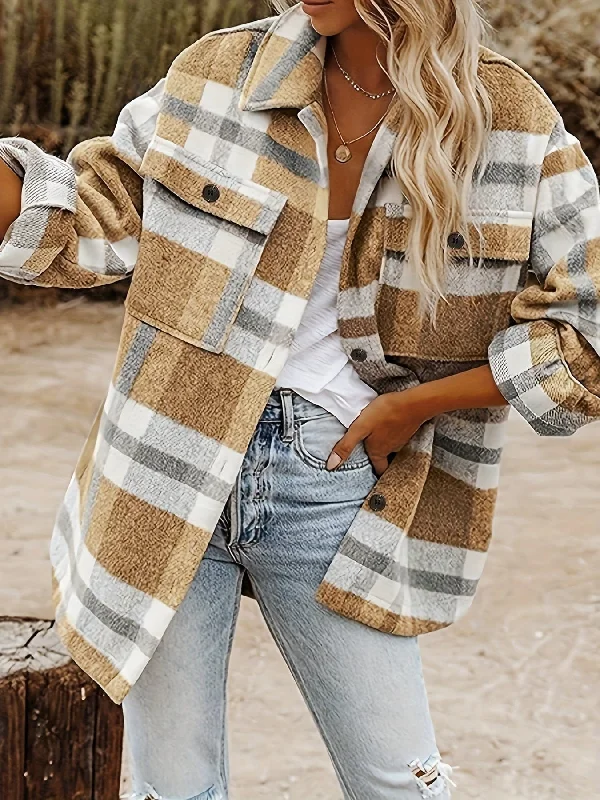 Plaid Oversized Jacket for Women