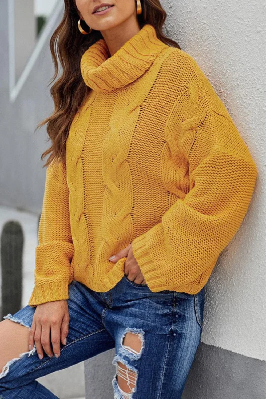 Women's Cable Knit Sweater - Oversized